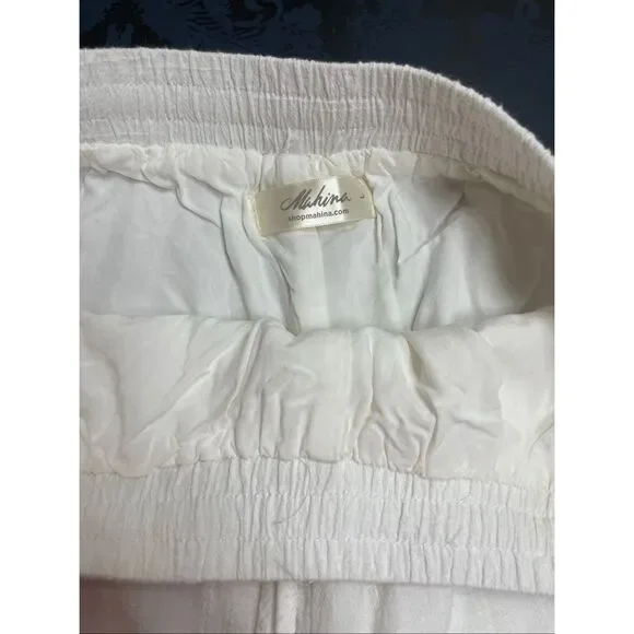 Mahina Lace Inlet Wide Leg Ruffle Trim Beach Lounge Pants White Size Large - Picture 4 of 11